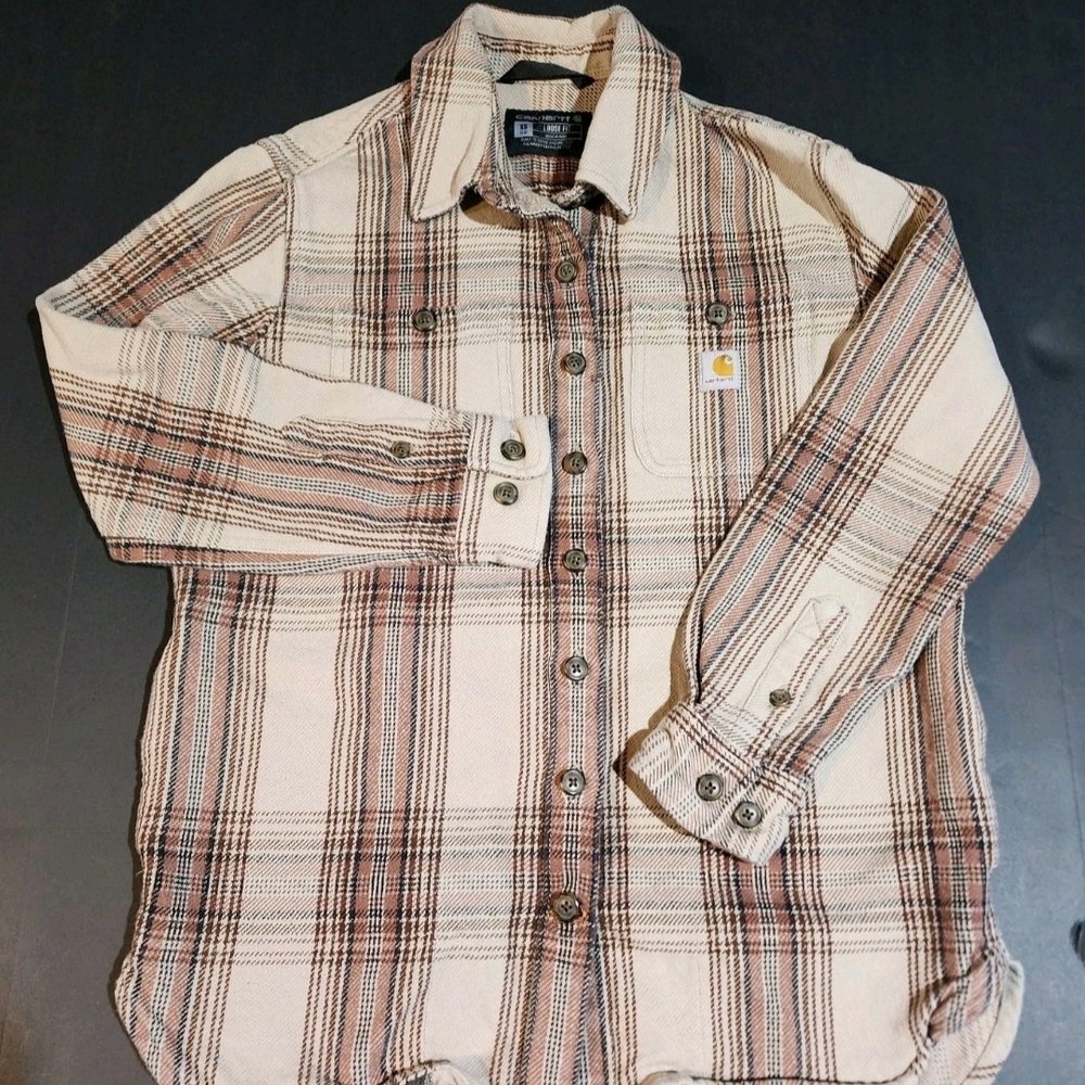 Carhartt Loose Fit Heavyweight Twill‎ Shirt Jacket/Shacket Brown Size XS
